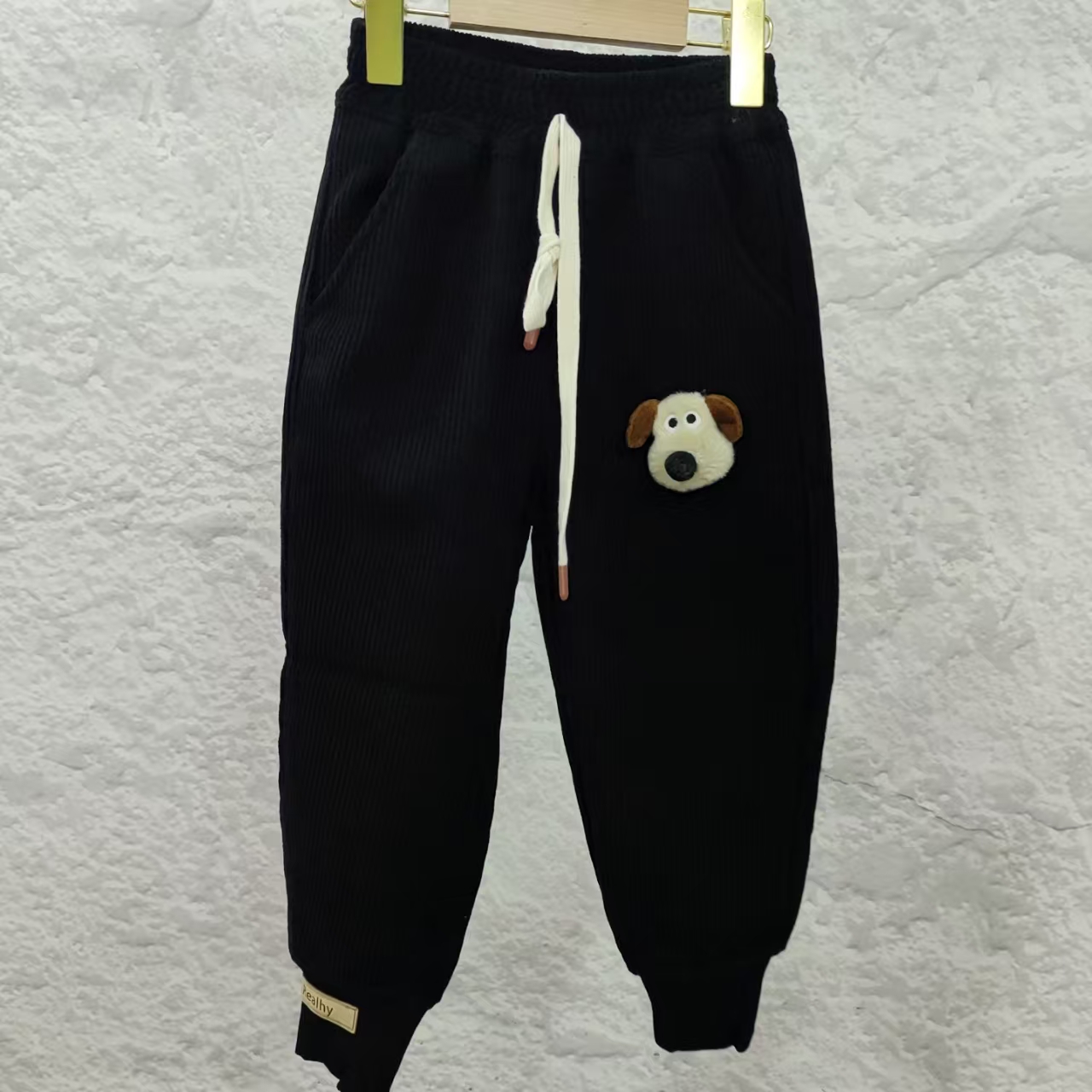 爆米花旺财狗一体绒裤随机