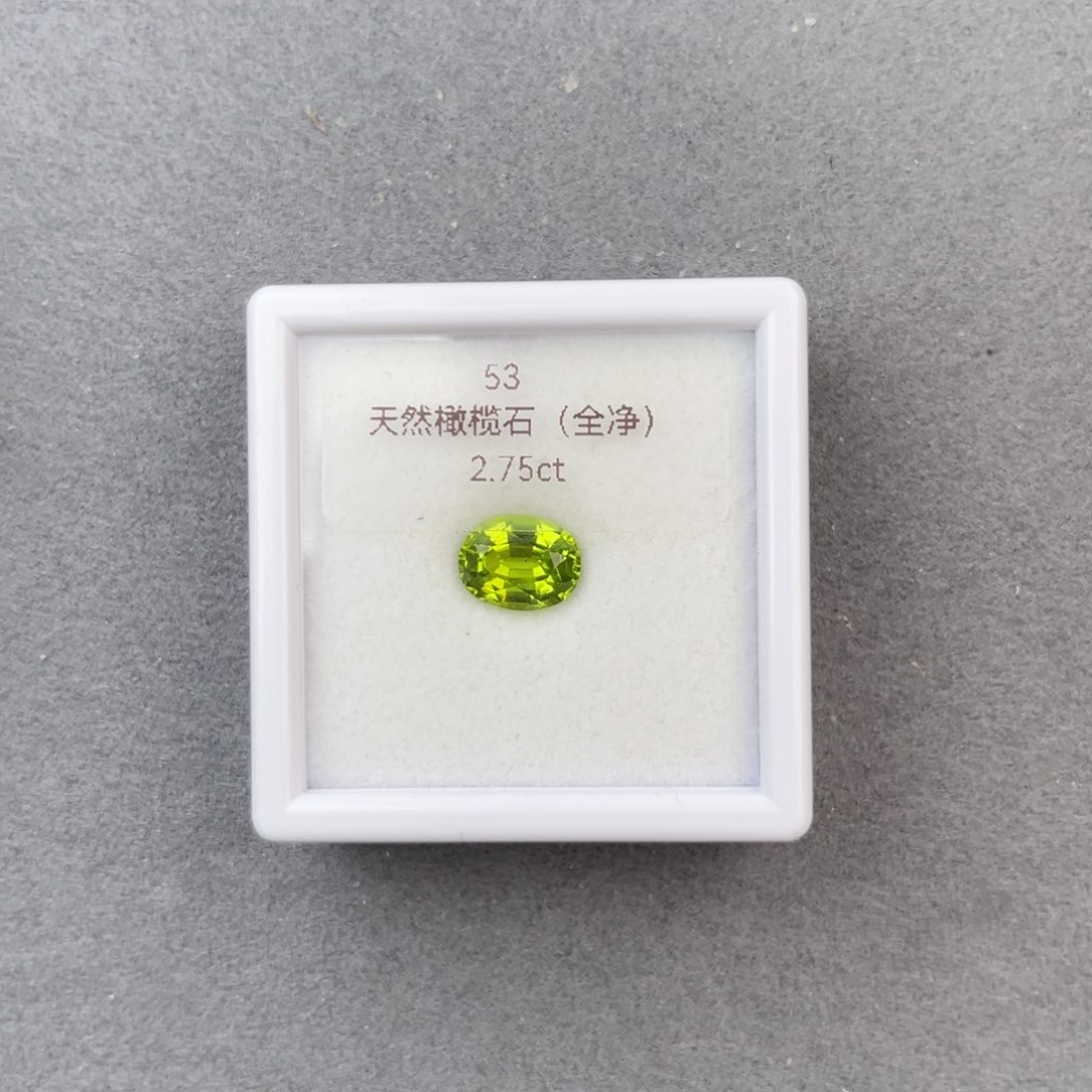 橄榄石笔搁未镶嵌天然全净无瑕