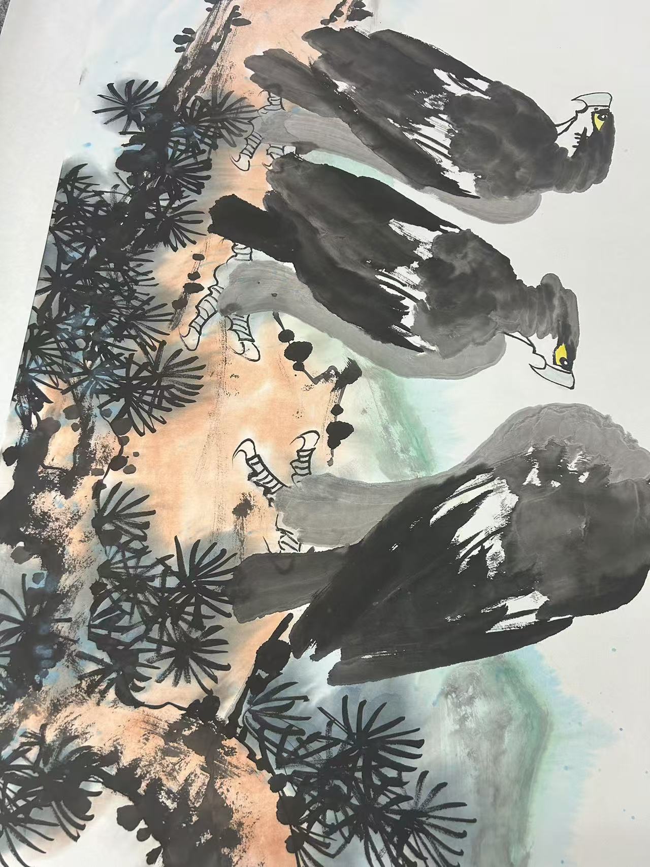 装饰画《高远》中式风格宣纸未装裱