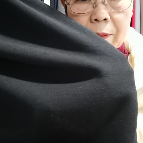 水洗羊绒布料黑色加绒1米