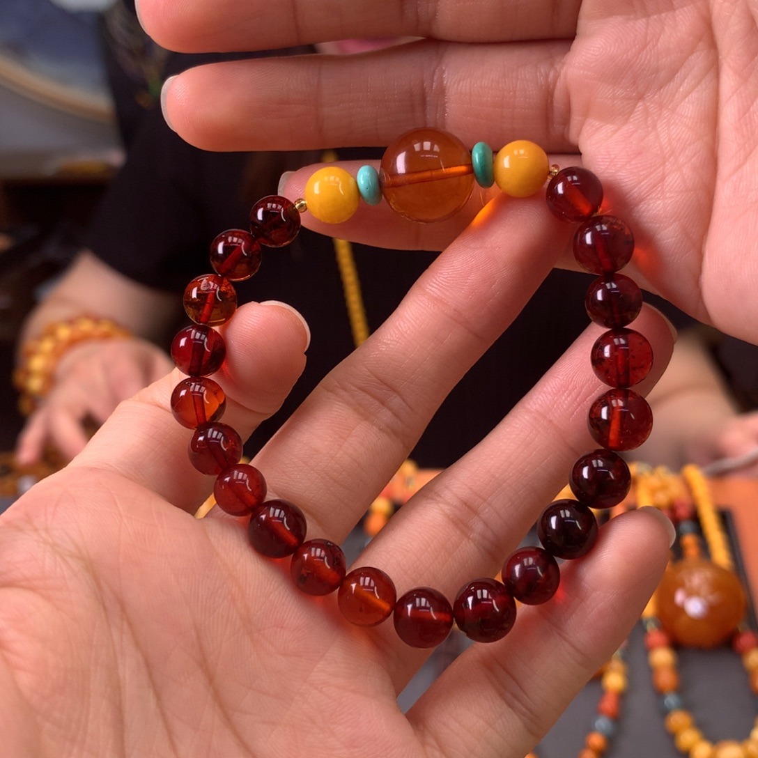 手串琥珀未镶嵌微瑕