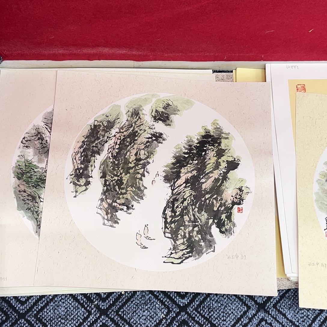 国画孙玉华老师三尺斗方山水卡纸奇
