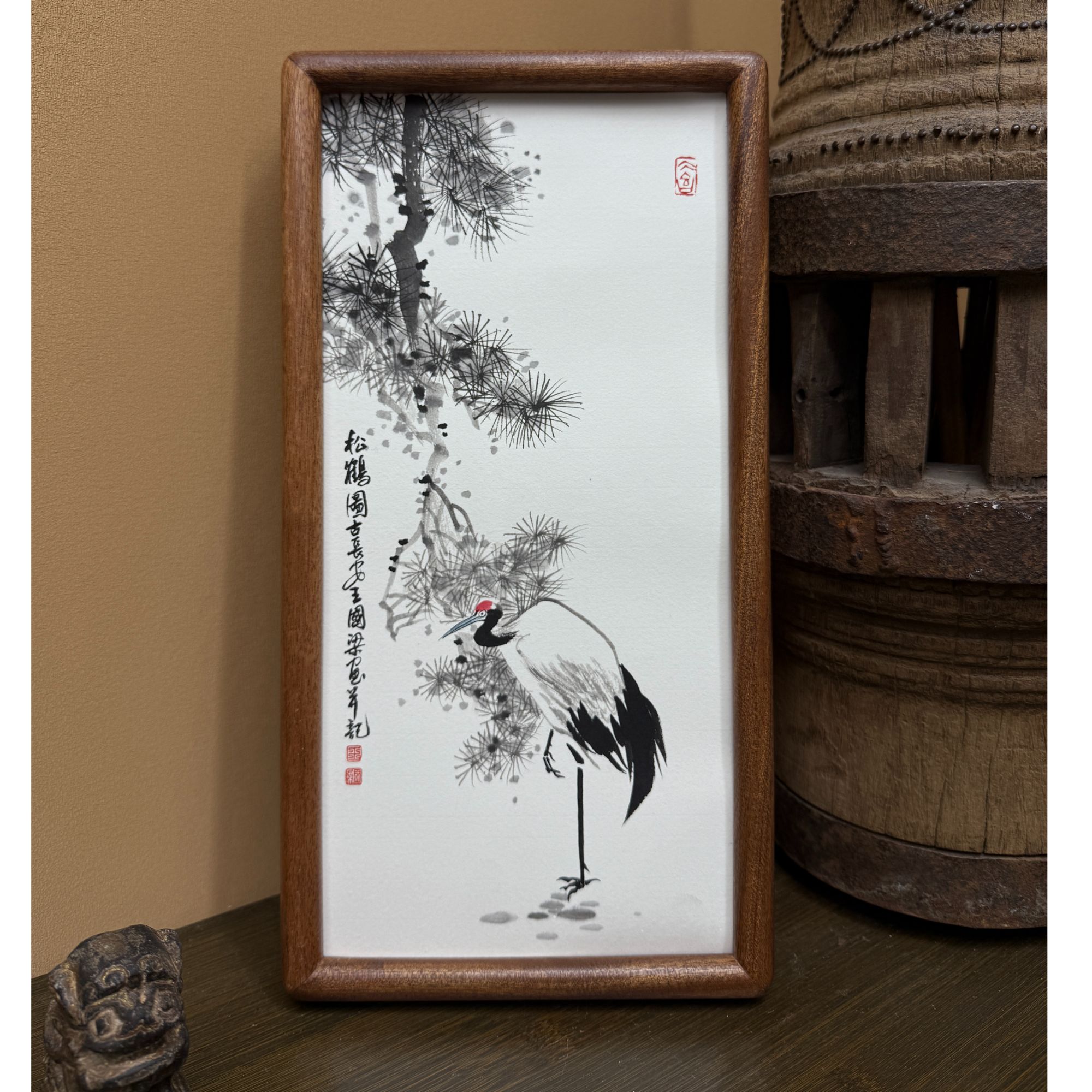 《松鹤图》18×35装饰画