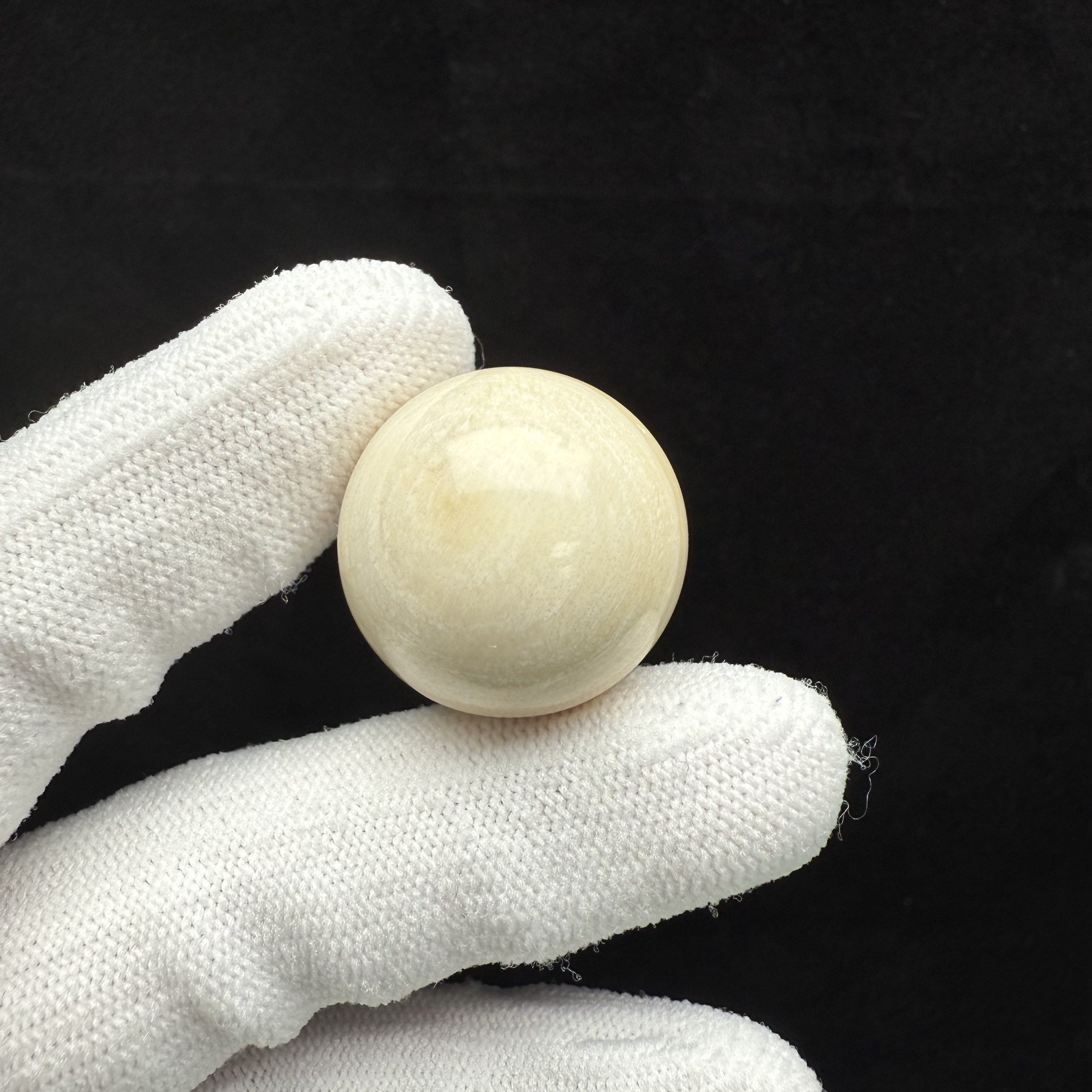 E4987天然猛犸牙圆珠23.8mm支持鉴定 假一罚四