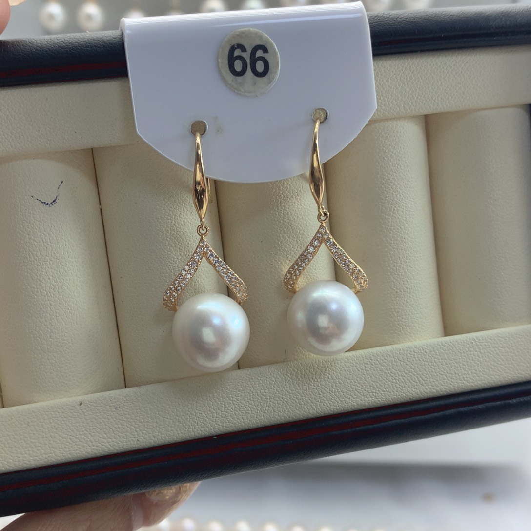 淡水珍珠耳饰银S925镶嵌