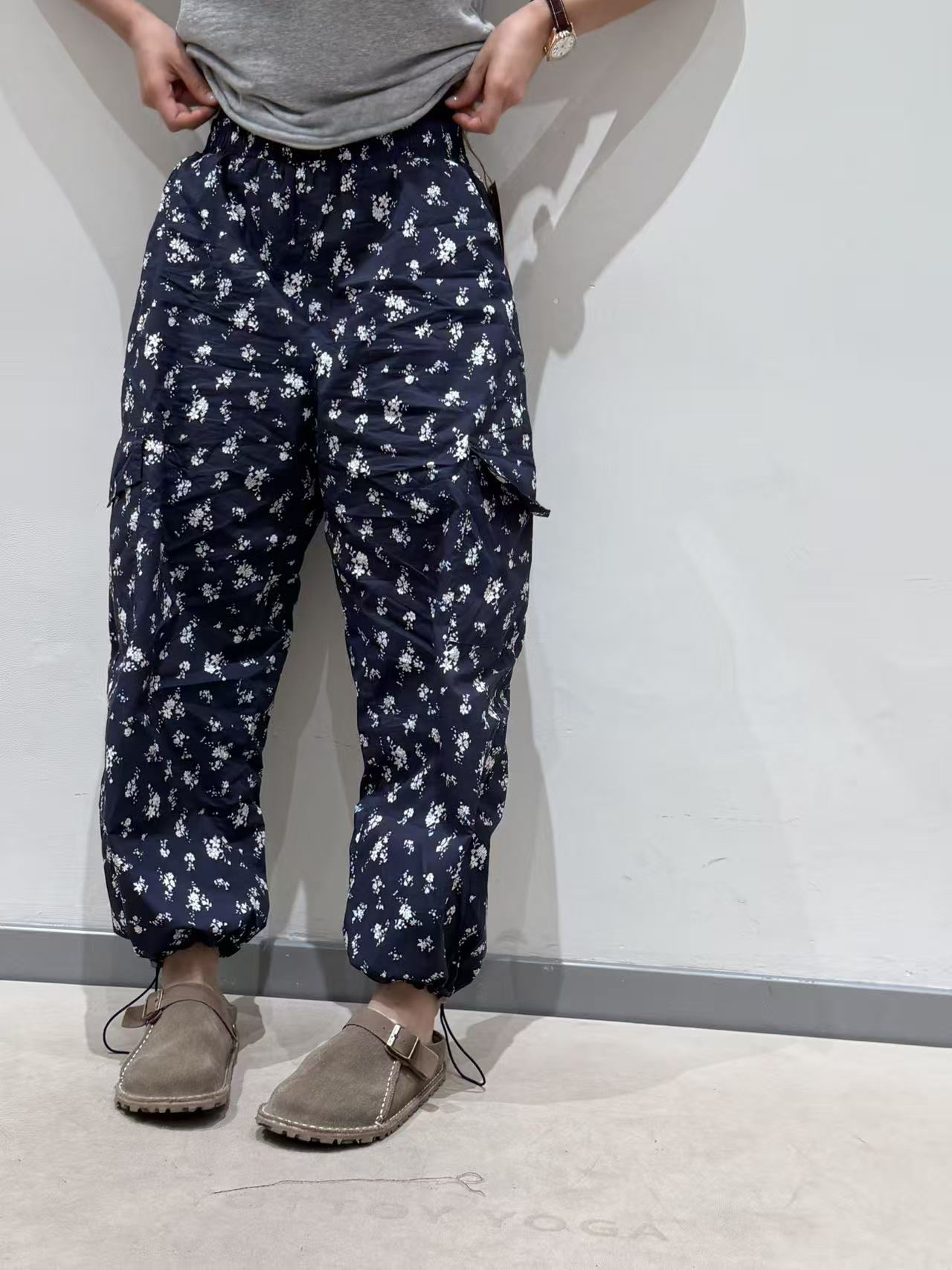 夏小朵 小众碎花工装裤 显瘦宽松高级时尚薄款工装裤