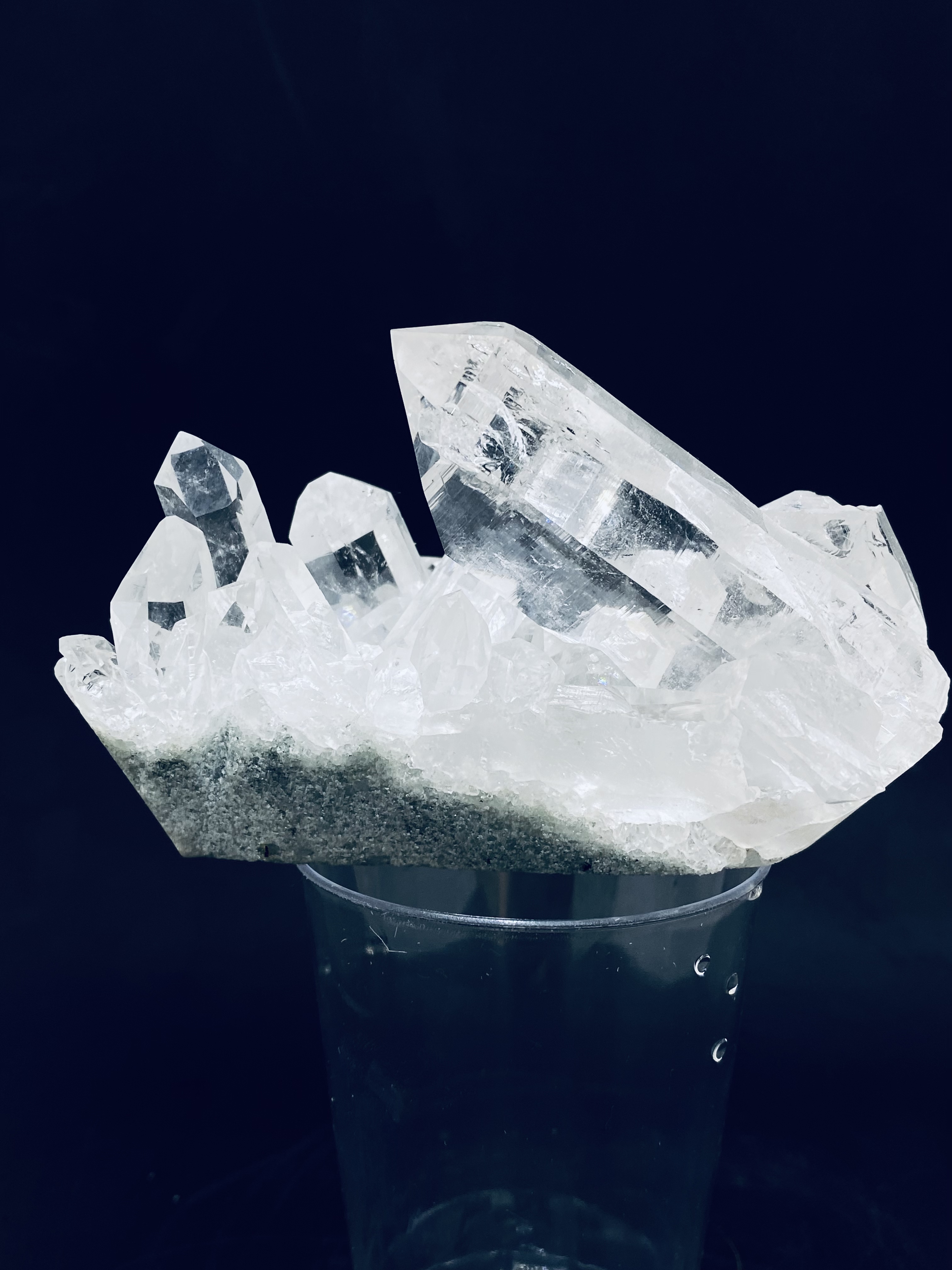 喜马拉雅晶簇摆件 矿标 白皮透体中式玄关书房摆设摆件轻奢