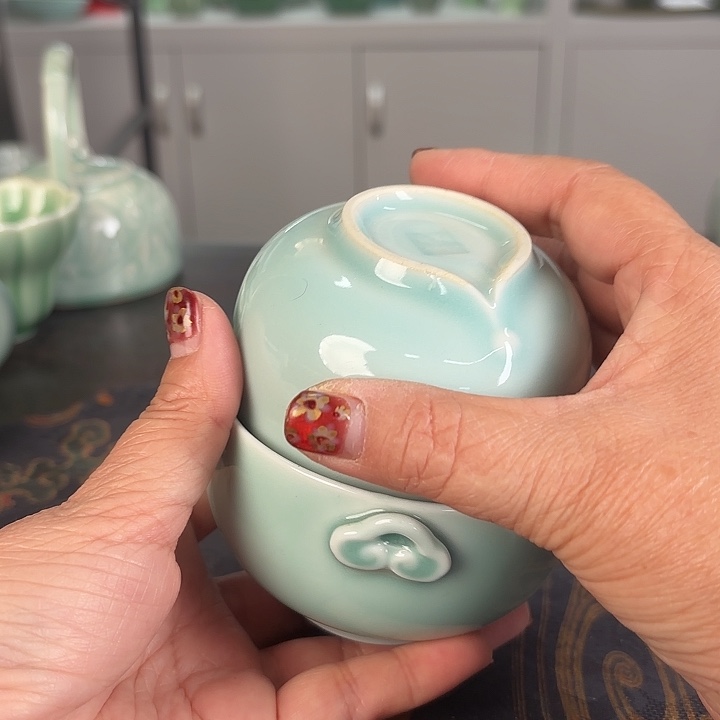 龙泉云间青瓷小米茶器