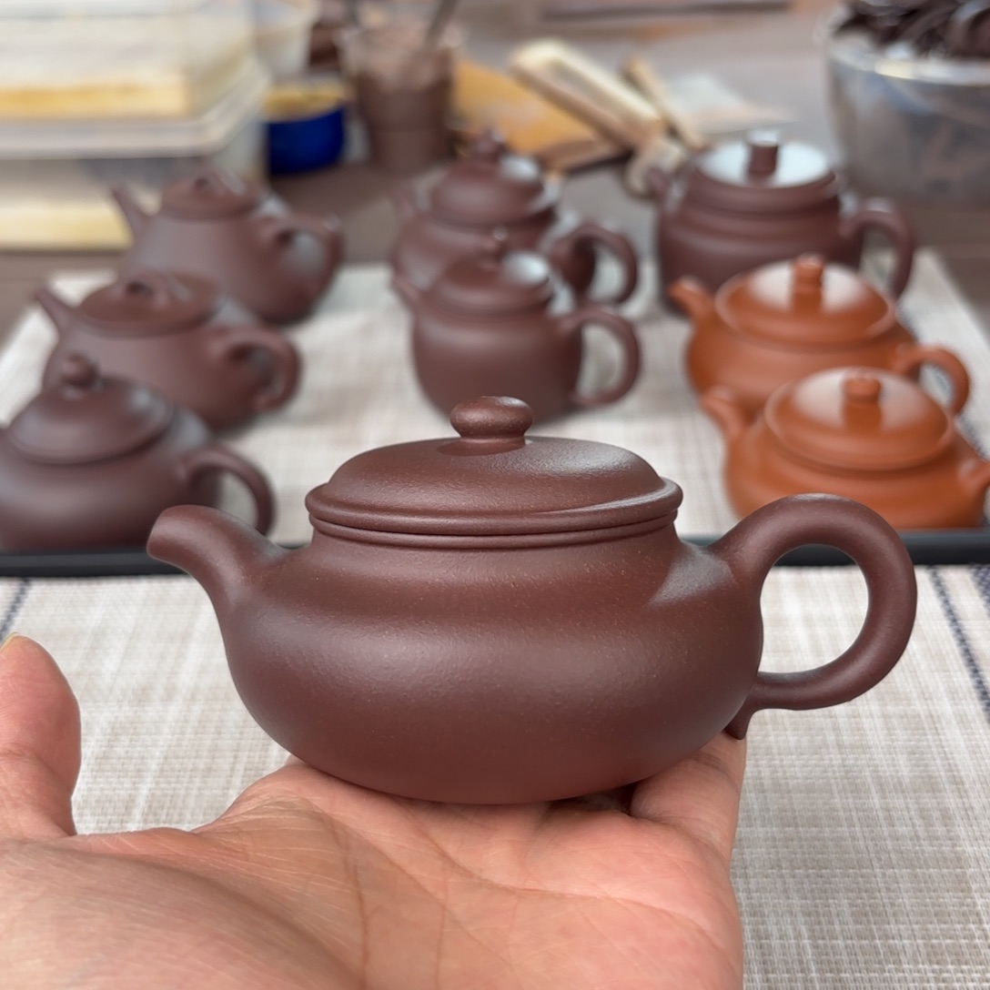 紫砂茶壶半手工老紫泥仿古壶150cc