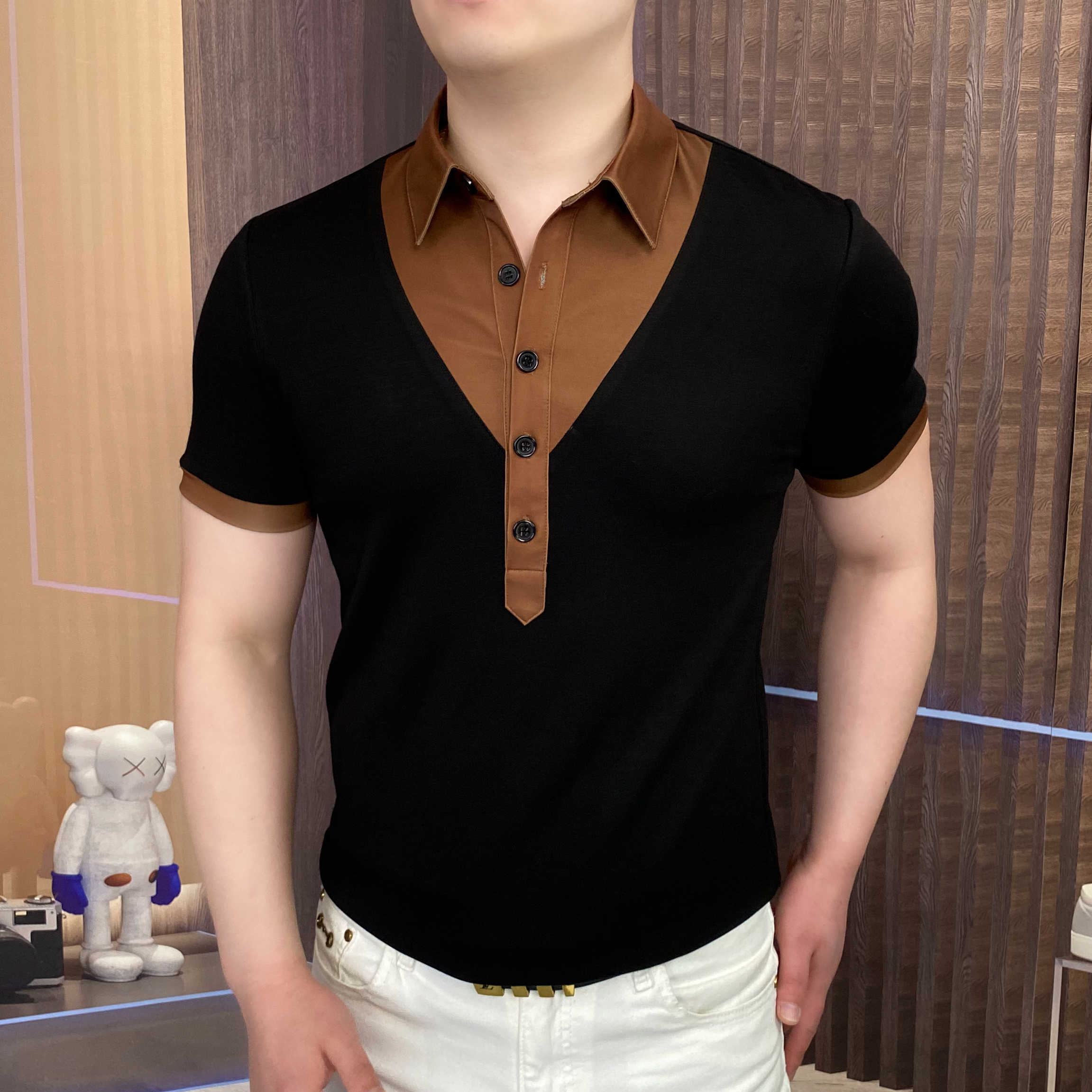 2025夏黑棕拼PoloW-115