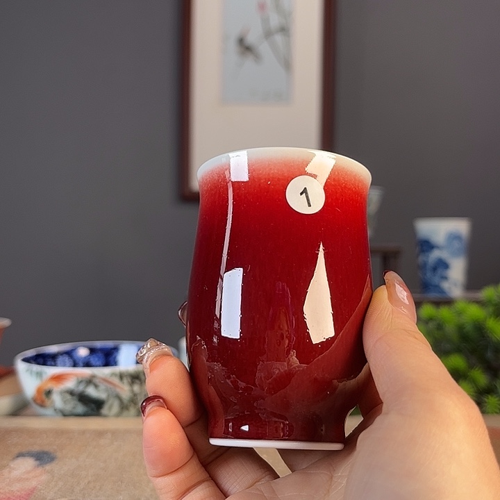摆件景德柴烧茶杯多人