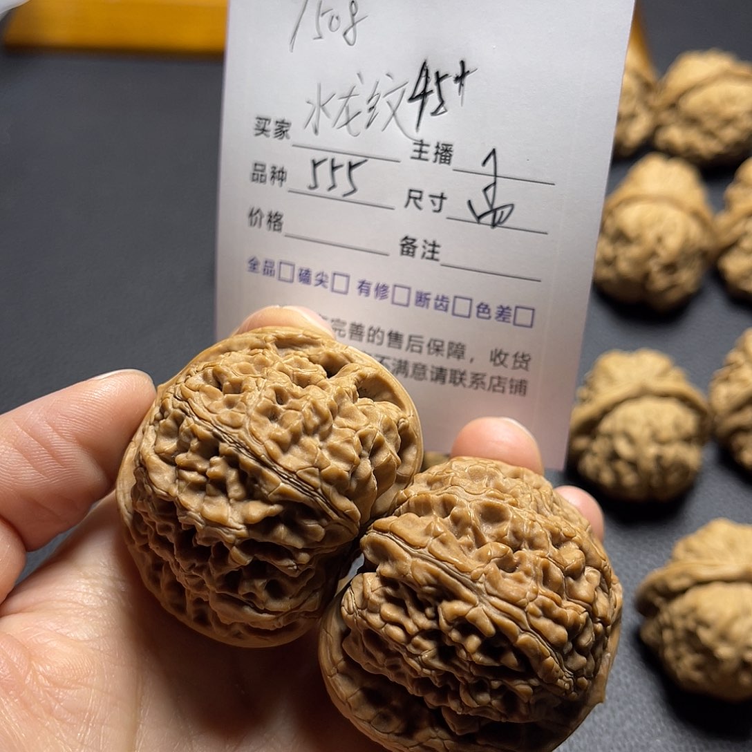 桃核把件45水龙纹。 孟