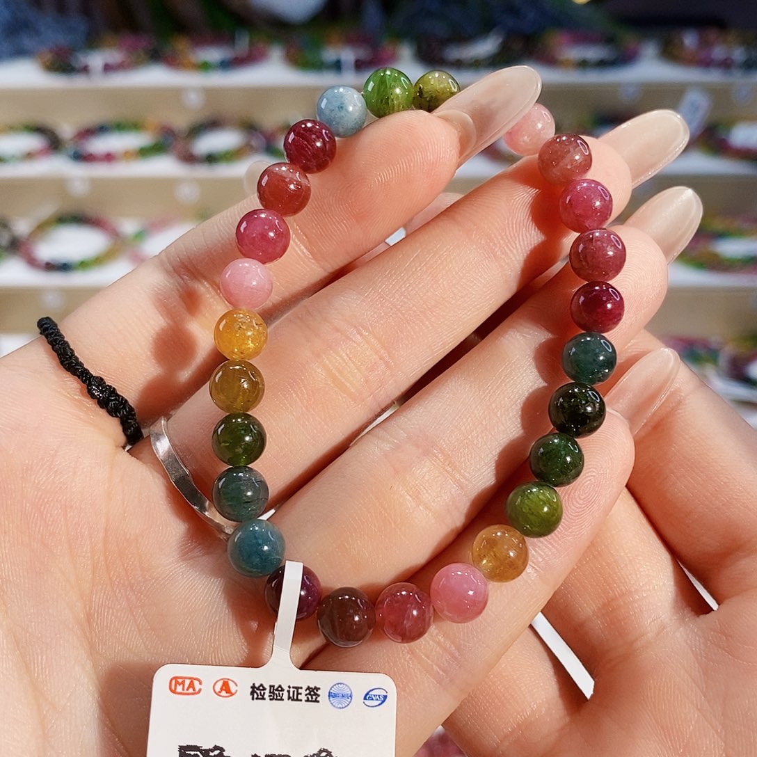 碧玺手链未镶嵌G2190素圈颜色微差