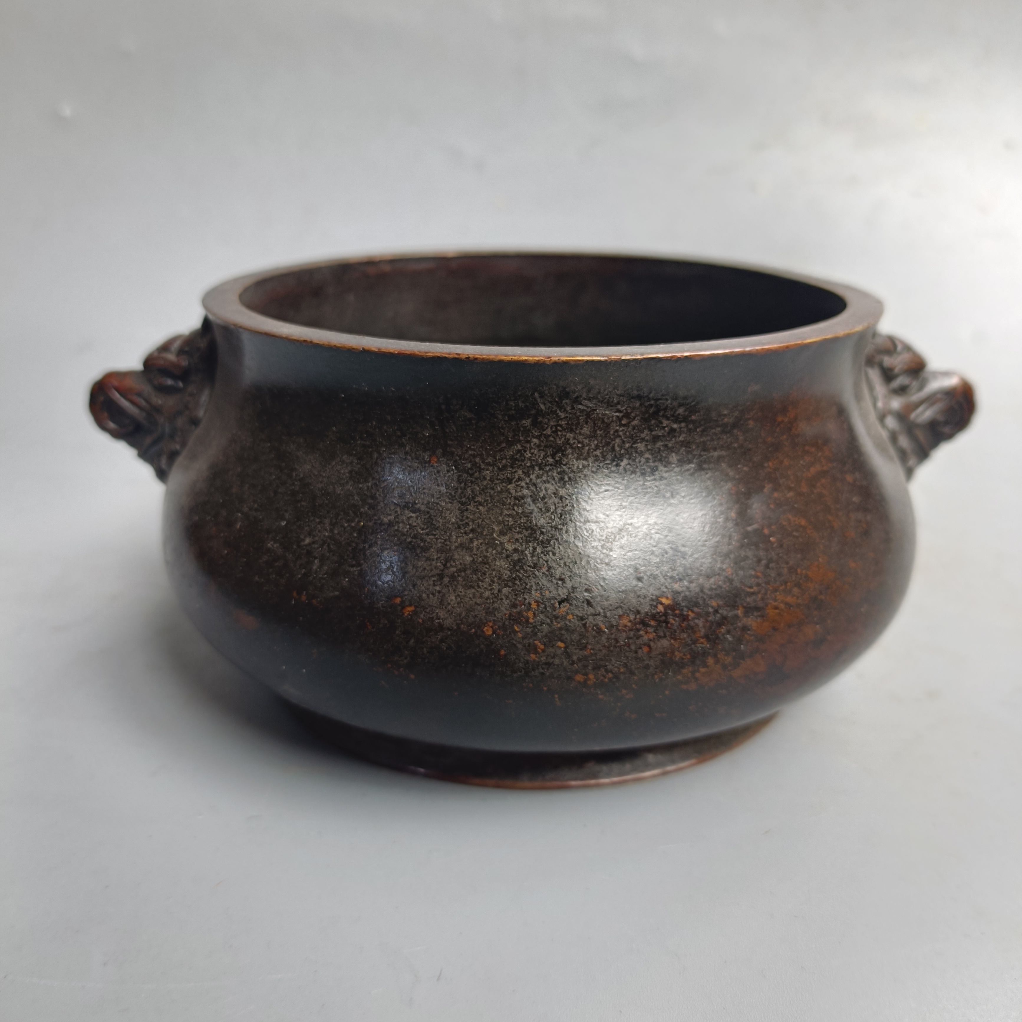 铜器，天鸡耳平底香炉