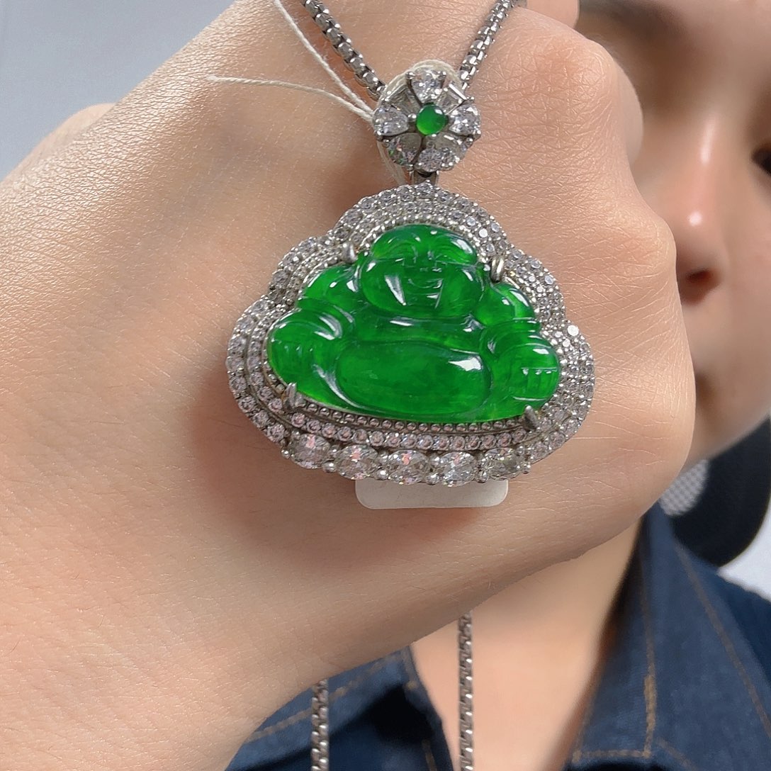 翡翠银S925镶嵌吊坠(不含链)