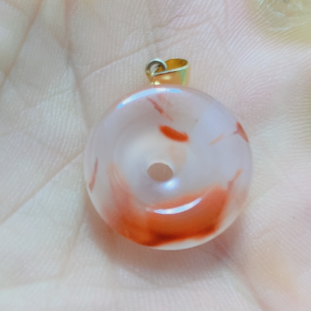 南红玛瑙银S925镶嵌吊坠(不含链)
