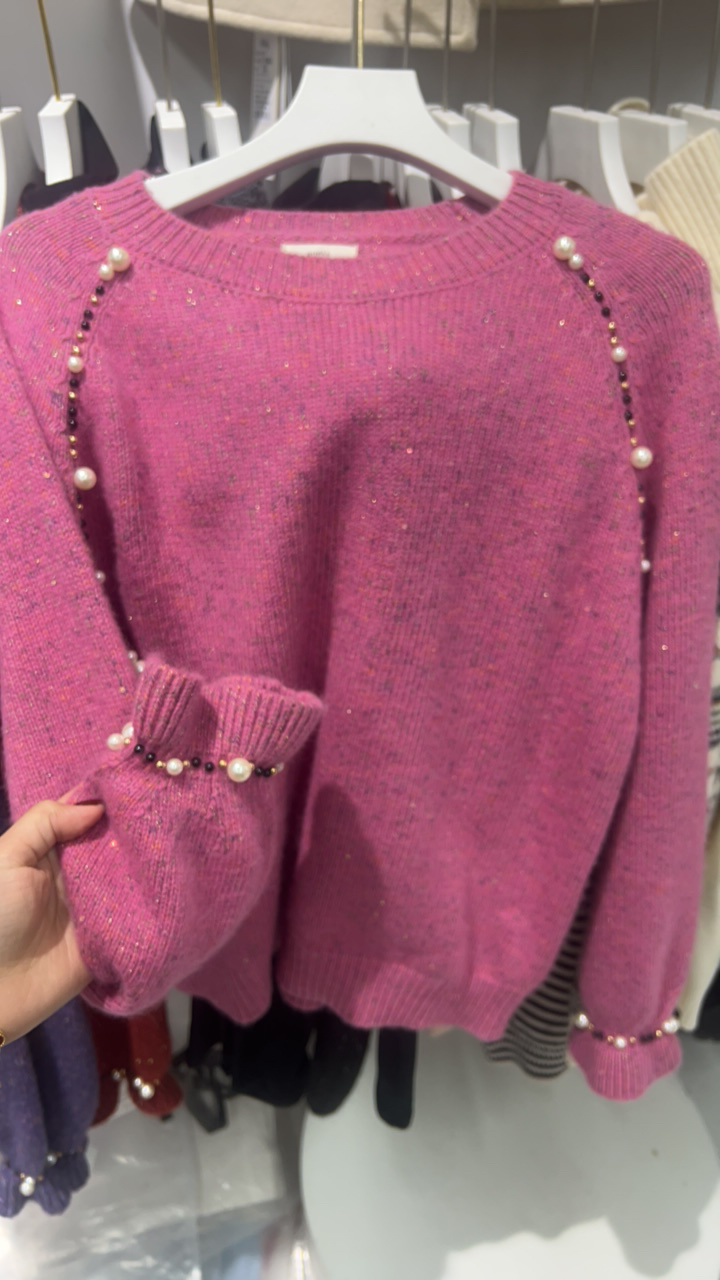 秋冬百搭加厚网红毛针织衫套头圆领