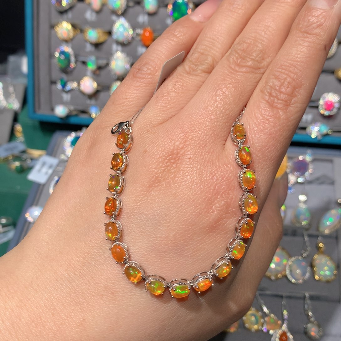 欧泊福利手链银S925镶嵌