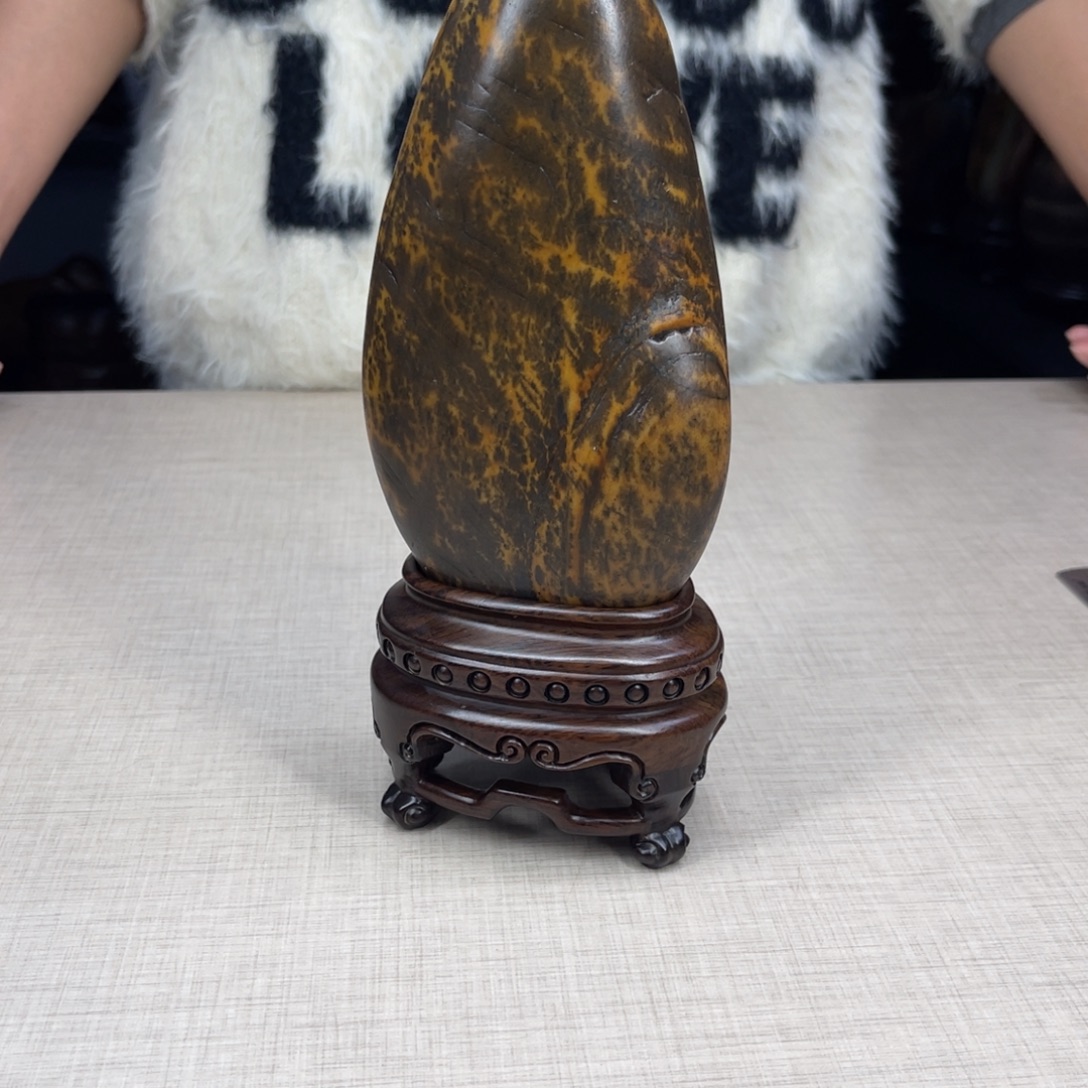 石材广西大化彩玉石配底座