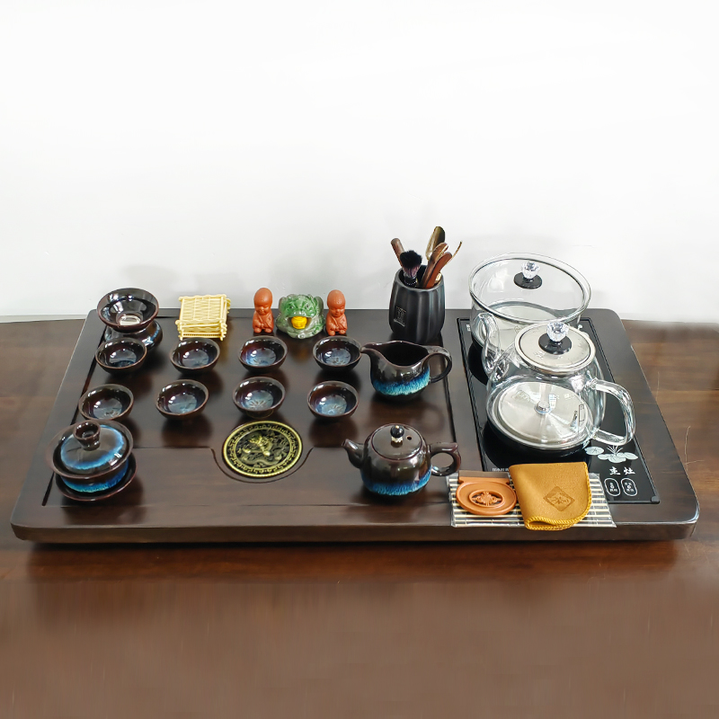 茶具套装家用高端整套全自动烧水壶一体办公室茶盘桌面专用泡茶台