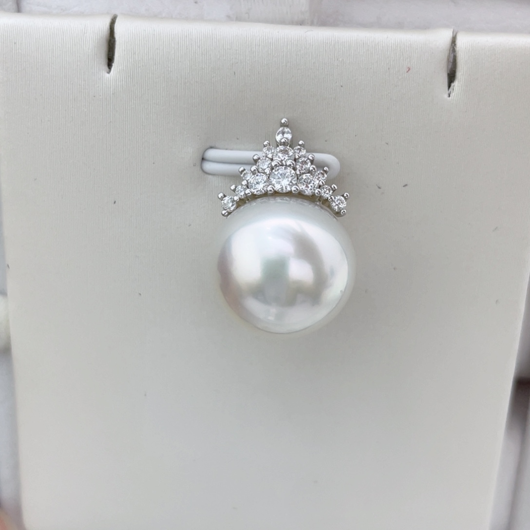 海水珍珠澳白珍珠吊坠13.7银S925镶嵌