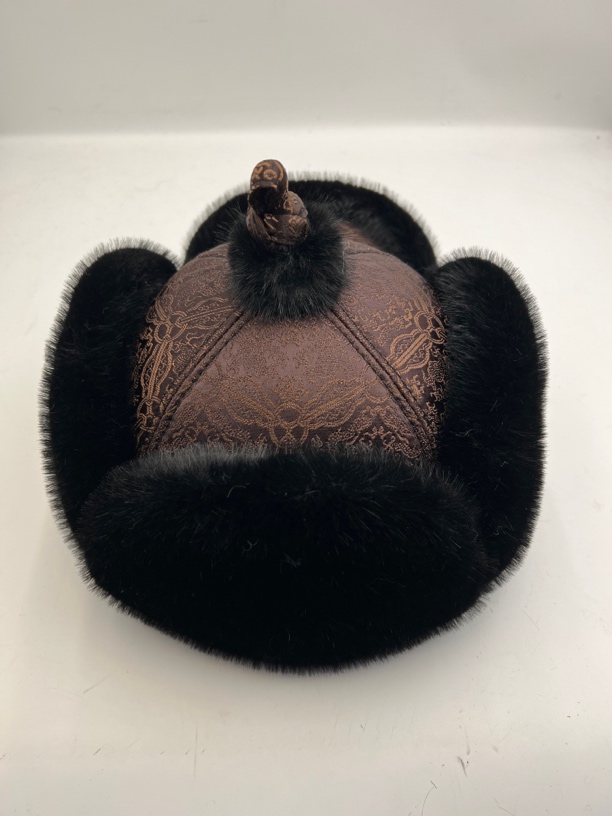 民族风手工制作高仿貂毛保暖情侣款帽子