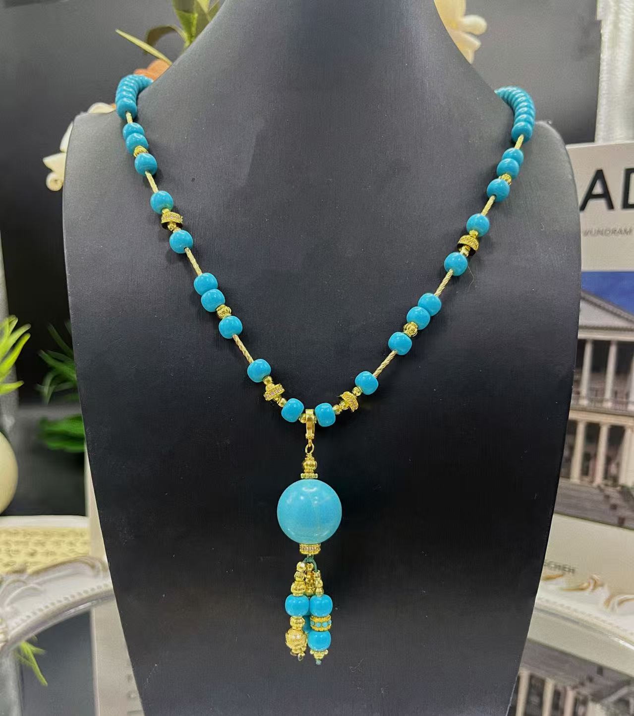 原创设计款【牡丹】轻奢气质项链毛衣链一-101073