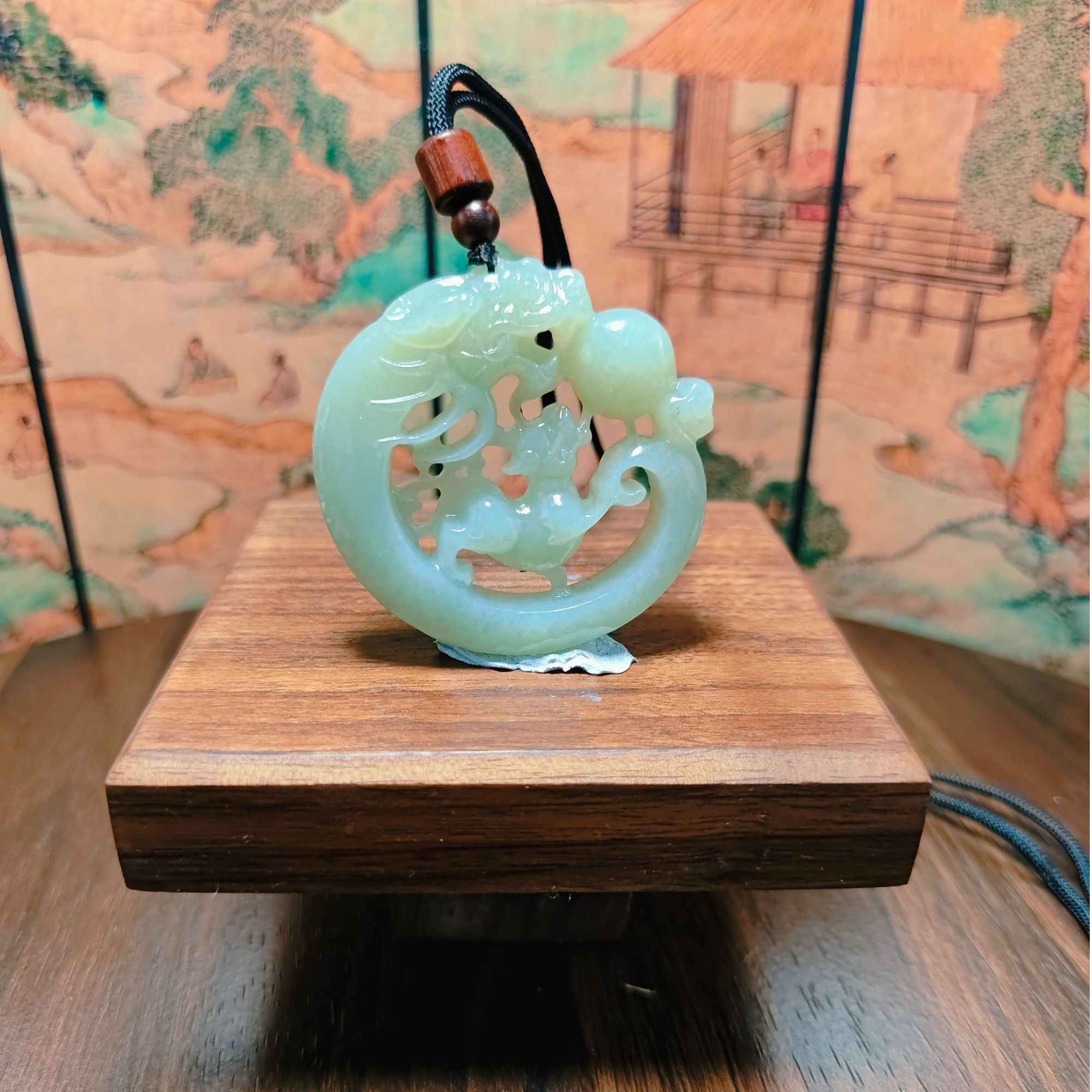 M和田玉仿古龙吊坠0241