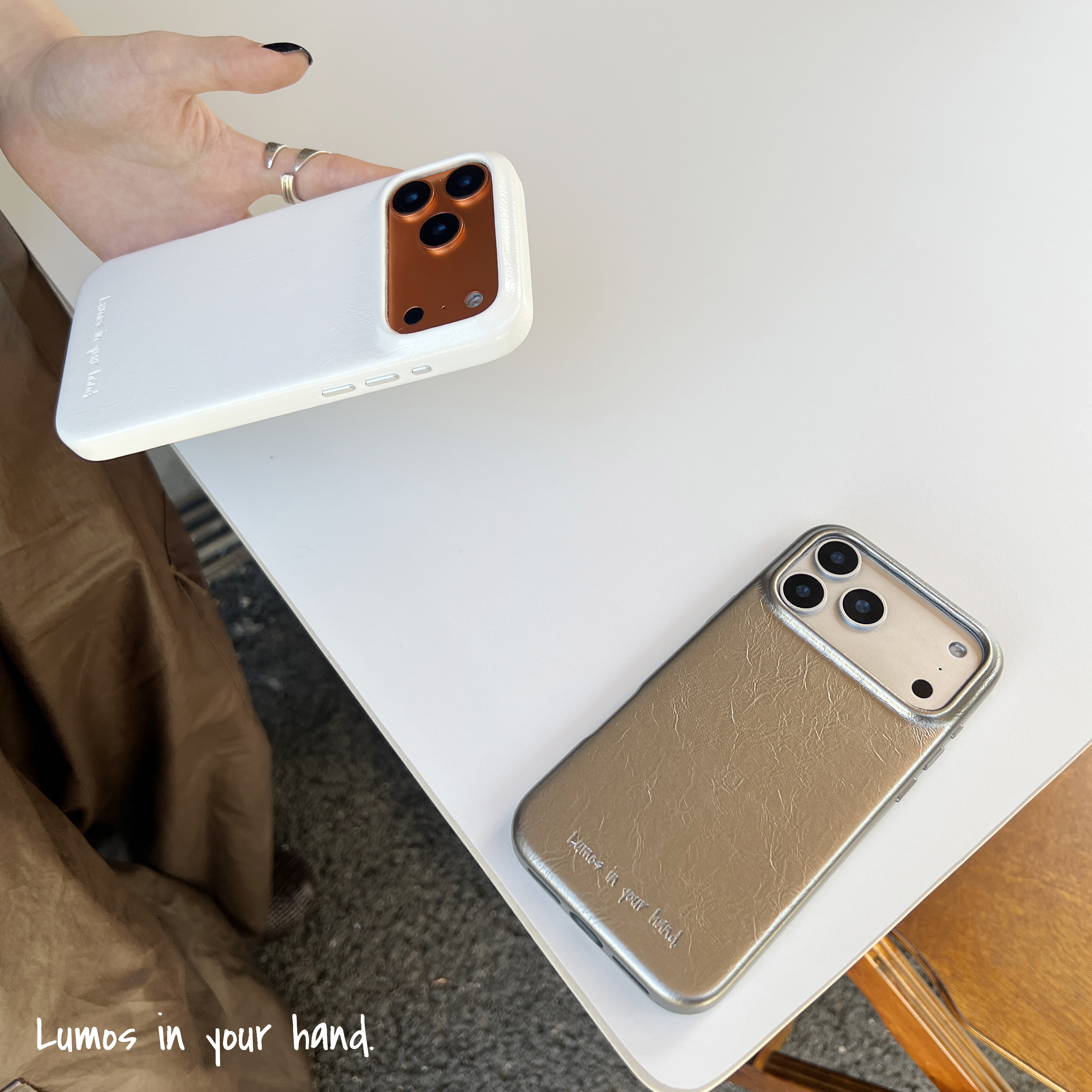 Lumos油蜡皮革手机壳简约纯色适用于苹果iphone全包防摔磁吸皮质