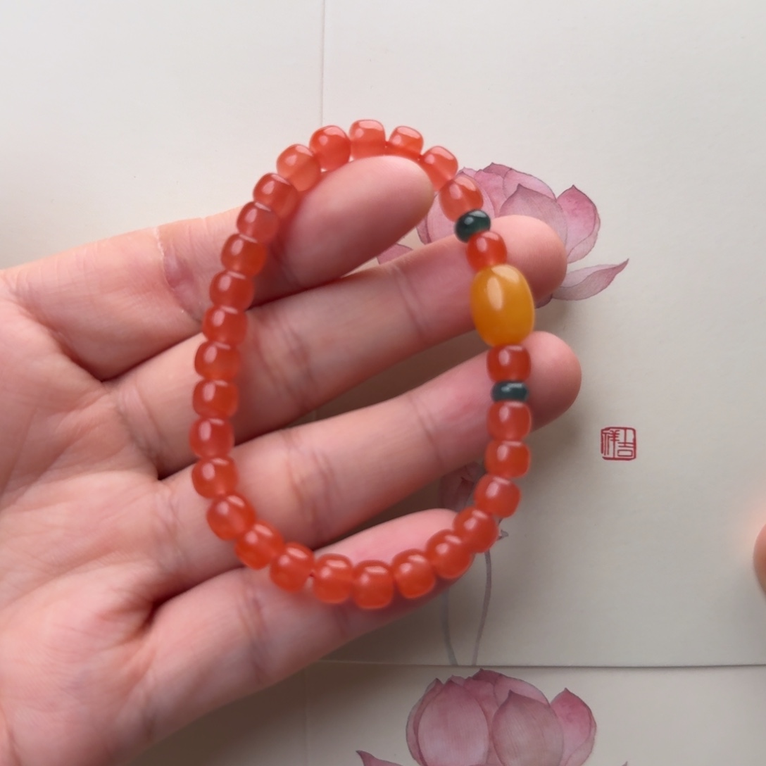 南红玛瑙未镶嵌手链