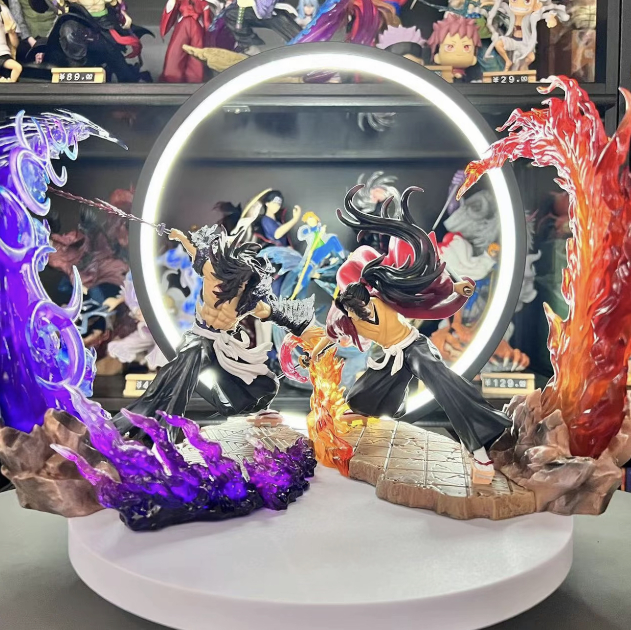 鬼灭之刃 GK激战黑死牟战斗继国缘一发光版盒装手办 动漫摆件