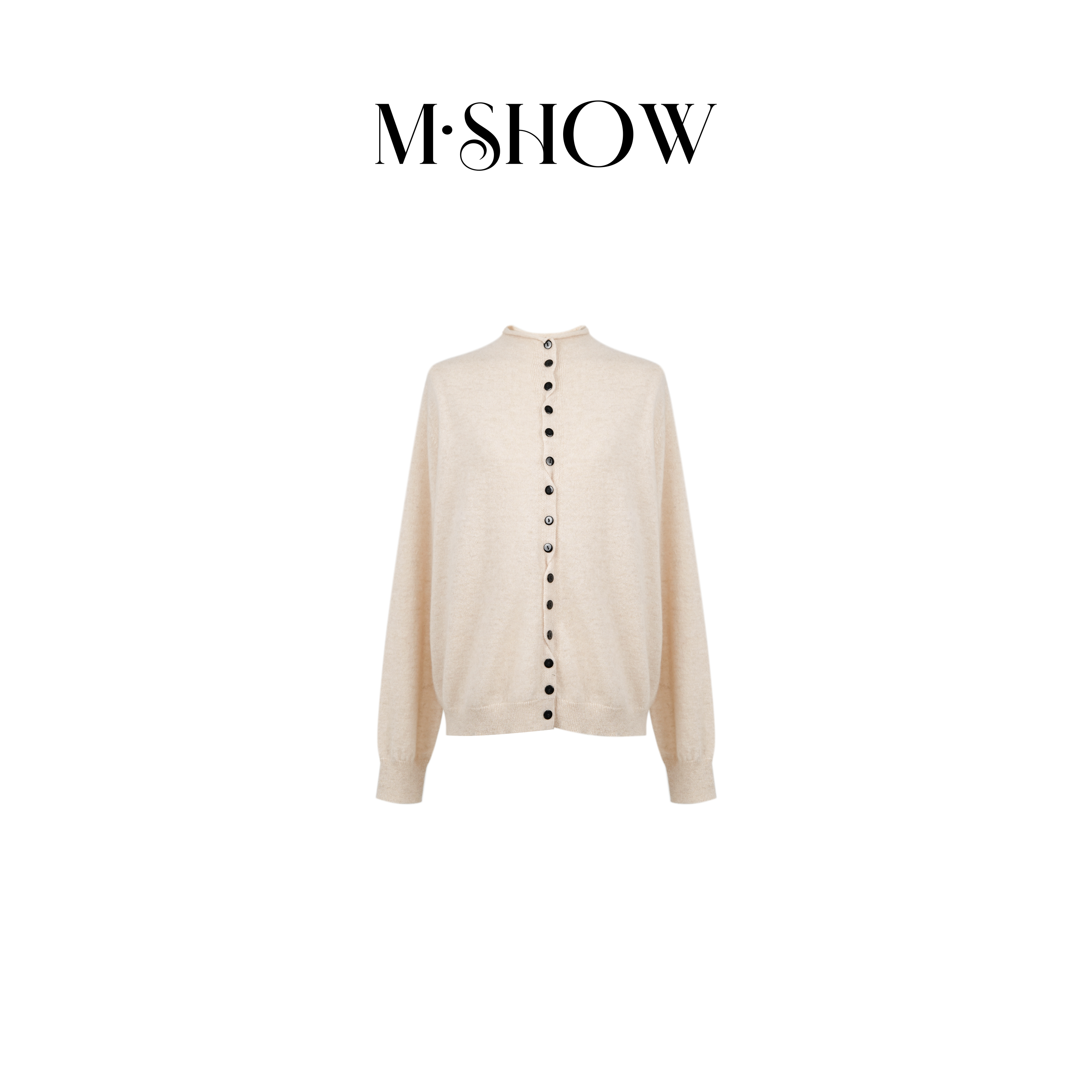 【墨秀毛衫】100%山羊绒2股26支纯色女士长袖拉绒羊绒开衫5260M