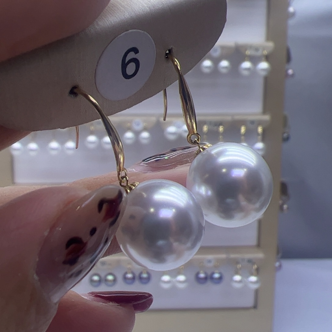 淡水珍珠耳饰18K金镶嵌