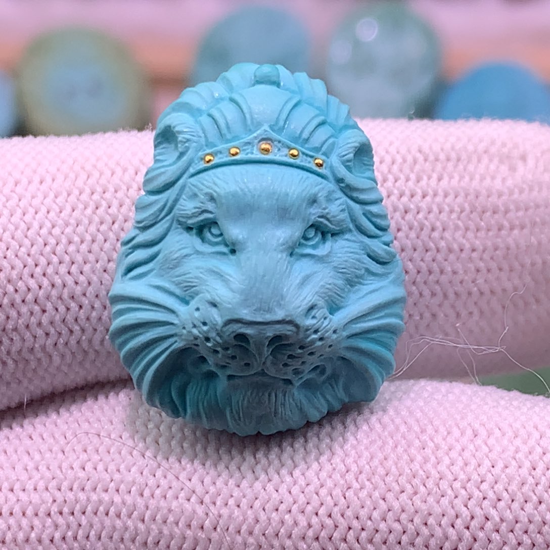 绿松石珠宝奇石18K金镶嵌