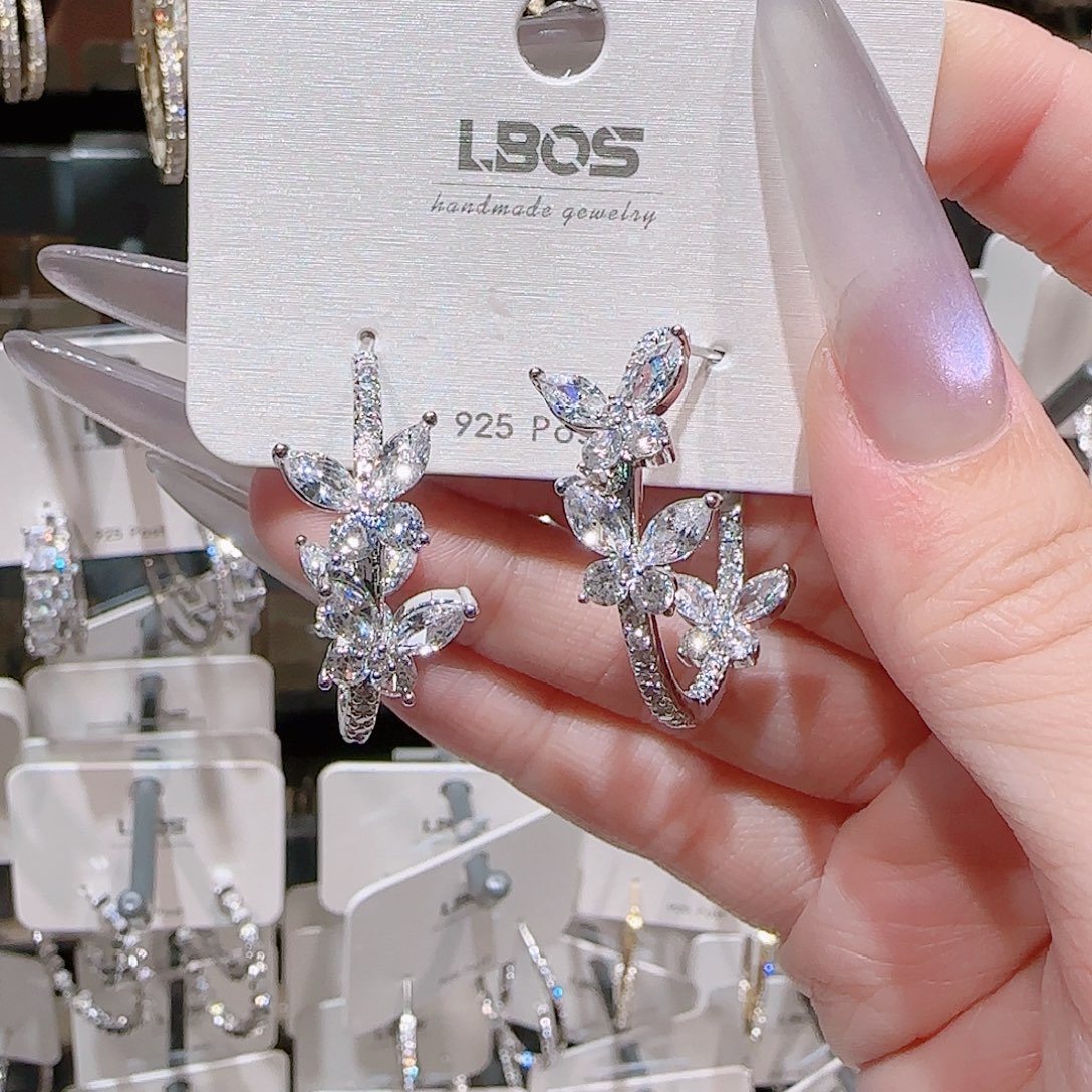 锆石铜合金925银耳环