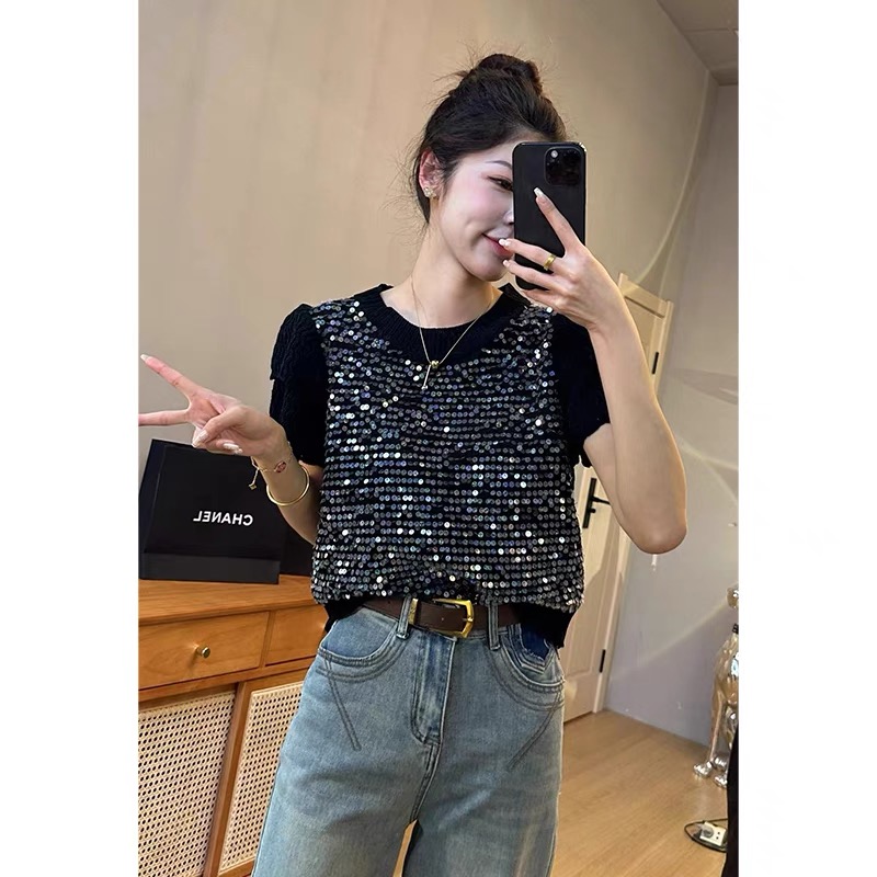 【黑色】【人鱼公主2】3106超柔软新款高品质圆领上衣