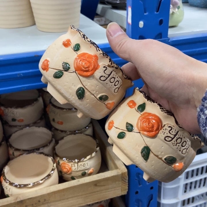 陶瓷花盆单场满9.9发10*7