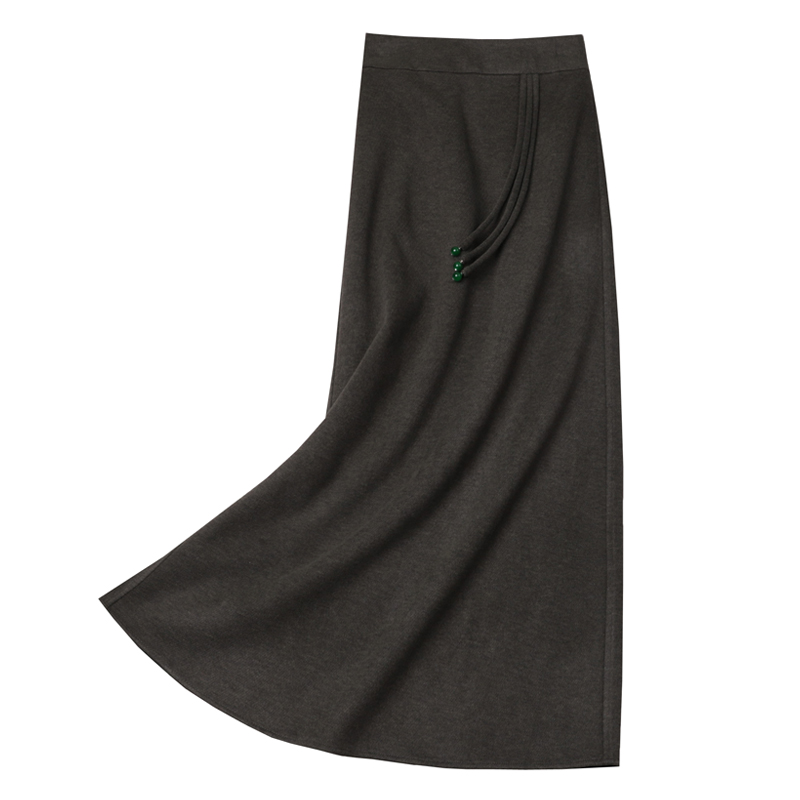 【桑蚕丝羊毛】双面穿A字半身裙2025新款女秋冬长款高腰显瘦一步裙