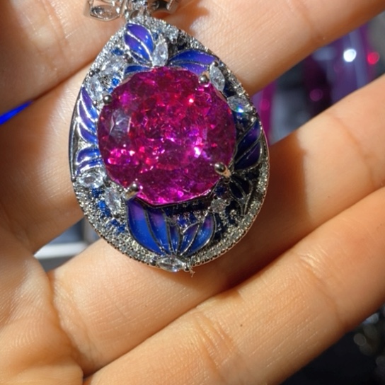 戒指银S925镶嵌红宝石