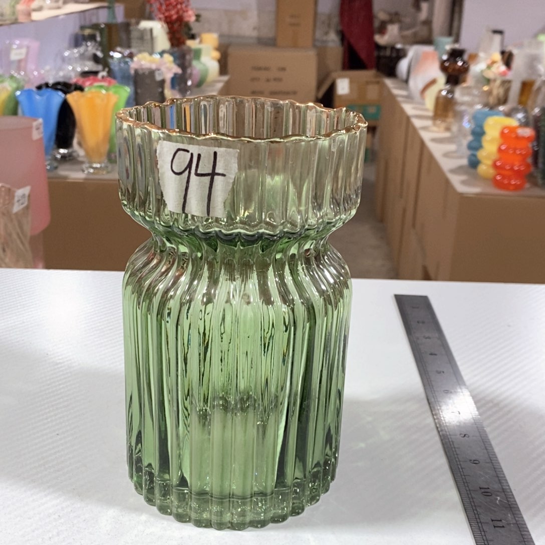 无铅玻璃94高19口11水晶玻璃花瓶嘎嘎好看玻璃花瓶