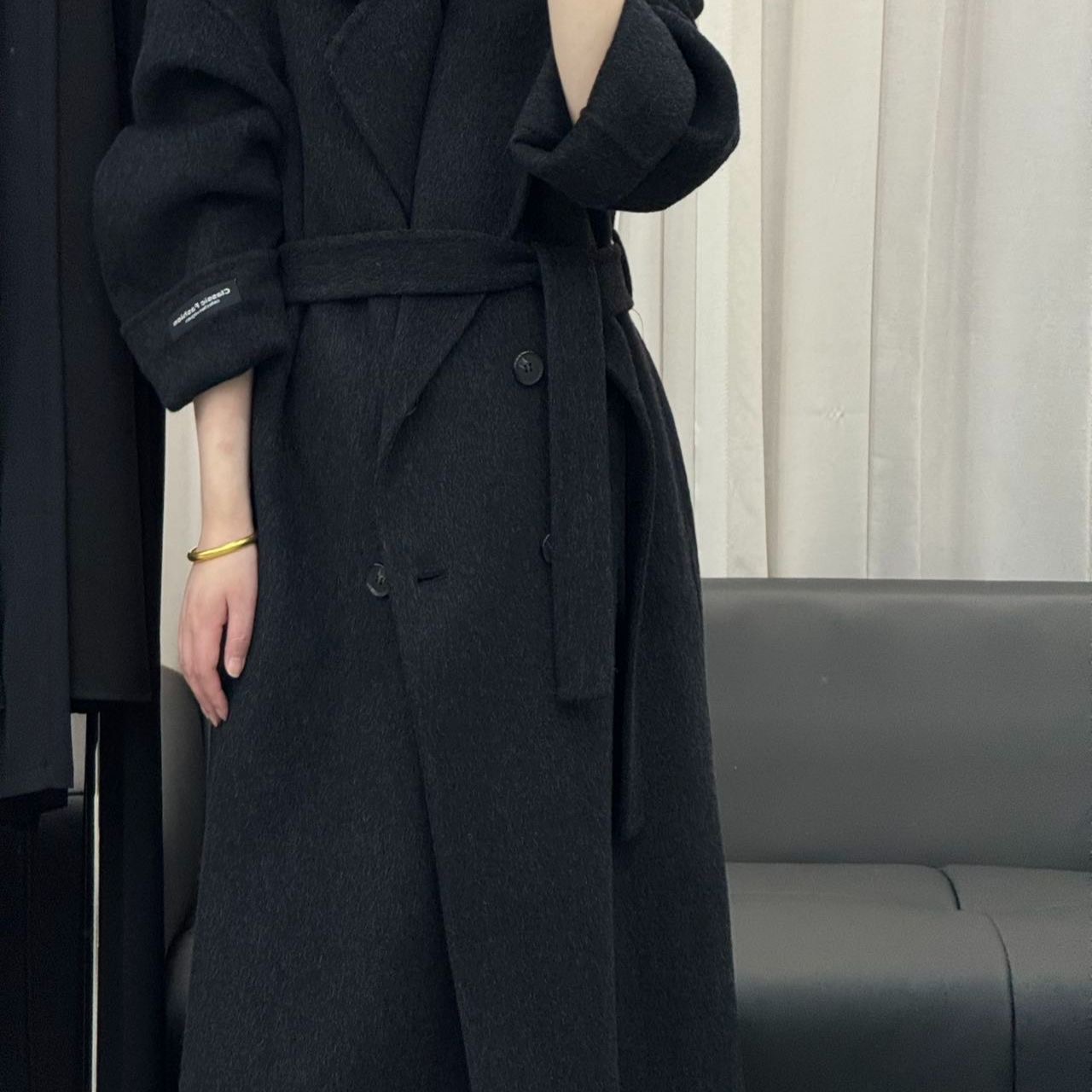 401-600 秋冬季双面毛呢外套韩版宽松羊毛过膝大衣女秋冬