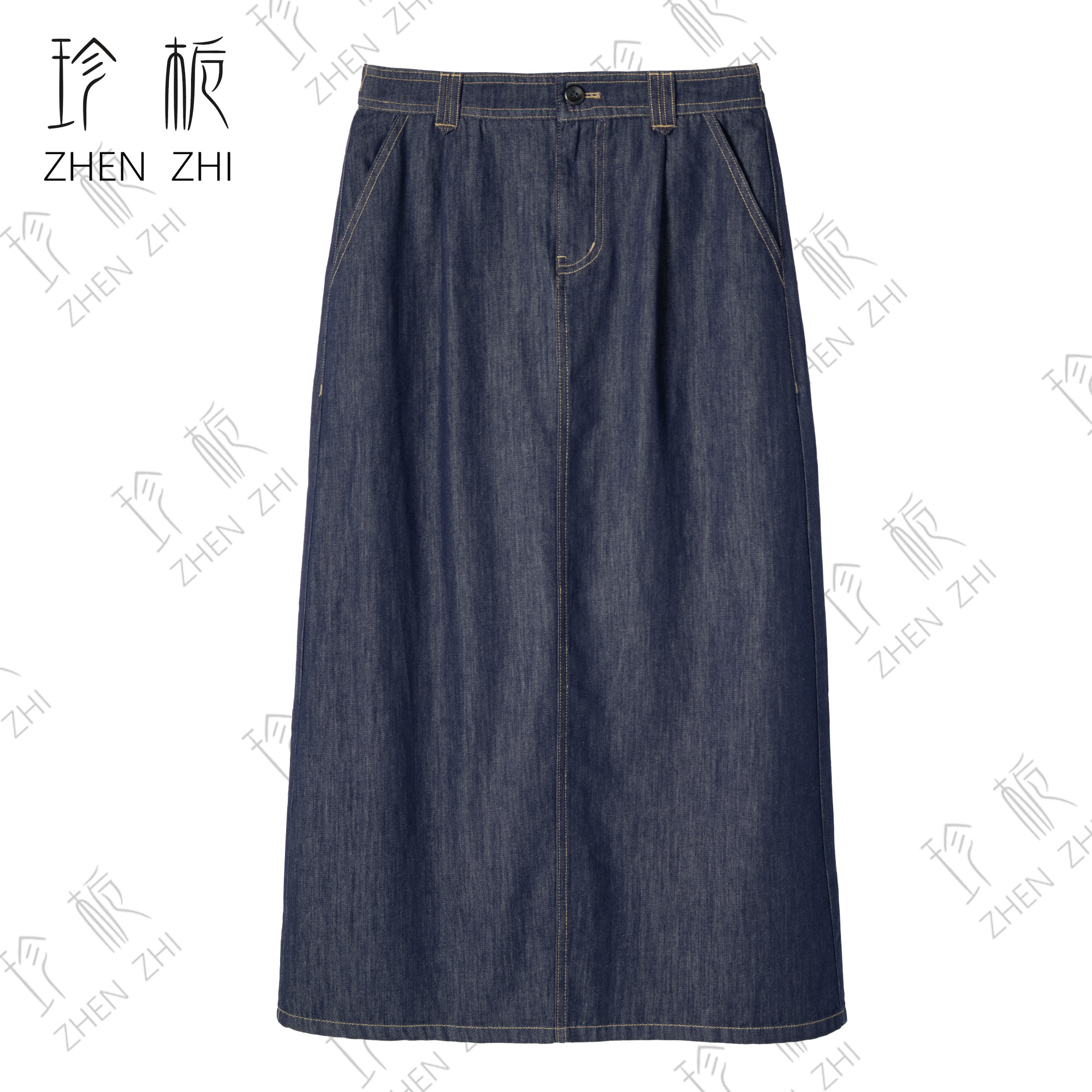 时尚半裙时尚休闲开叉显瘦秋季女装牛仔裙直筒HN84028