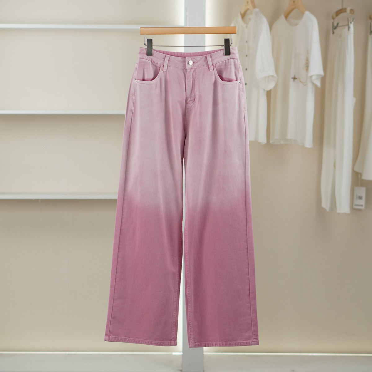 麦迪尚品【文M】5121686 含棉直筒渐变牛仔裤春秋女装专柜撤柜