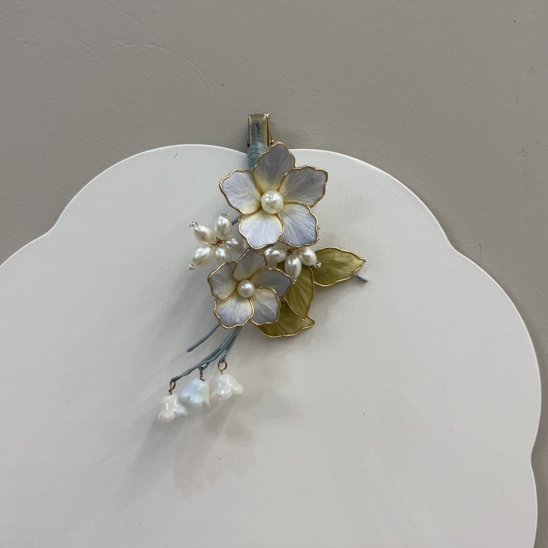 雨点儿非遗蚕丝绒花纯手工制作超仙百搭发簪气质发夹古风发饰头饰