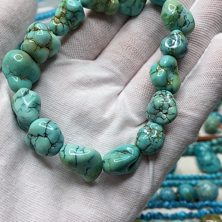 安***感绿松石未镶嵌天然原矿 地大质检