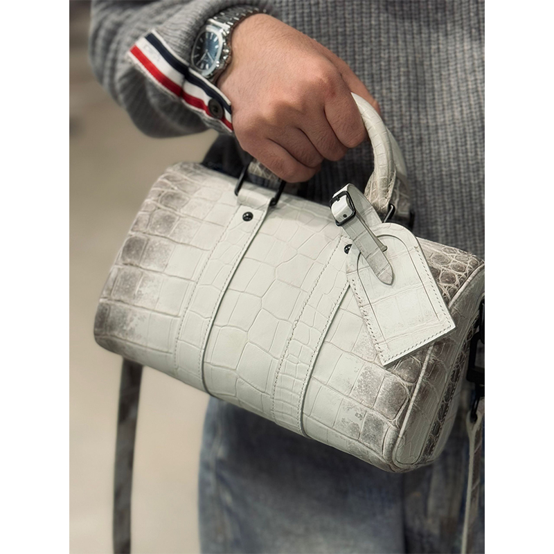 (风尚)305000HKD阿驴高珠展SVIP私定款keepall25cm撒哈拉白鳄鱼皮
