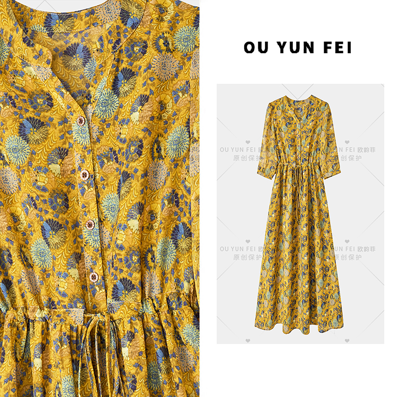 2025新款夏天巨显瘦藏肉连衣裙时髦气质夏季穿搭长裙HD1092