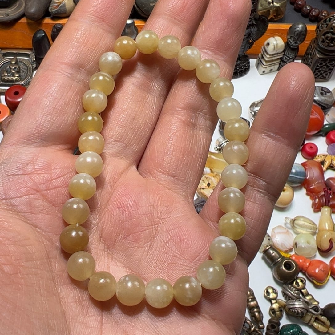 颈饰玻璃墨白藏传出品29