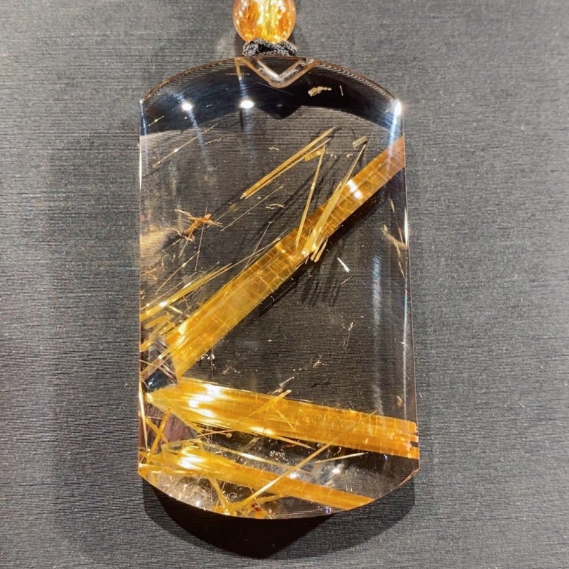 【闪购商品】水晶颈饰未镶嵌天然钛晶无事牌吊坠