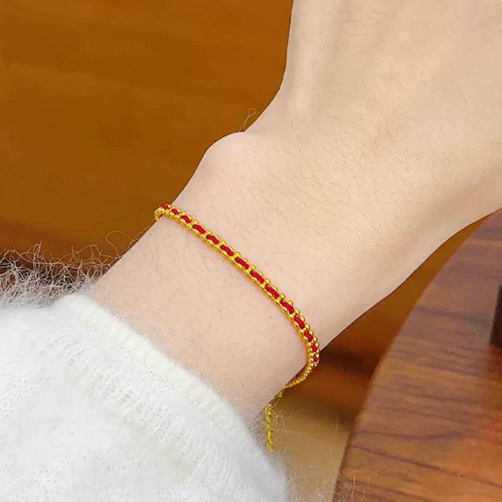 黄铜手链 CLOVE新款高定手工编制好运红绳本命年百搭情侣款叠搭